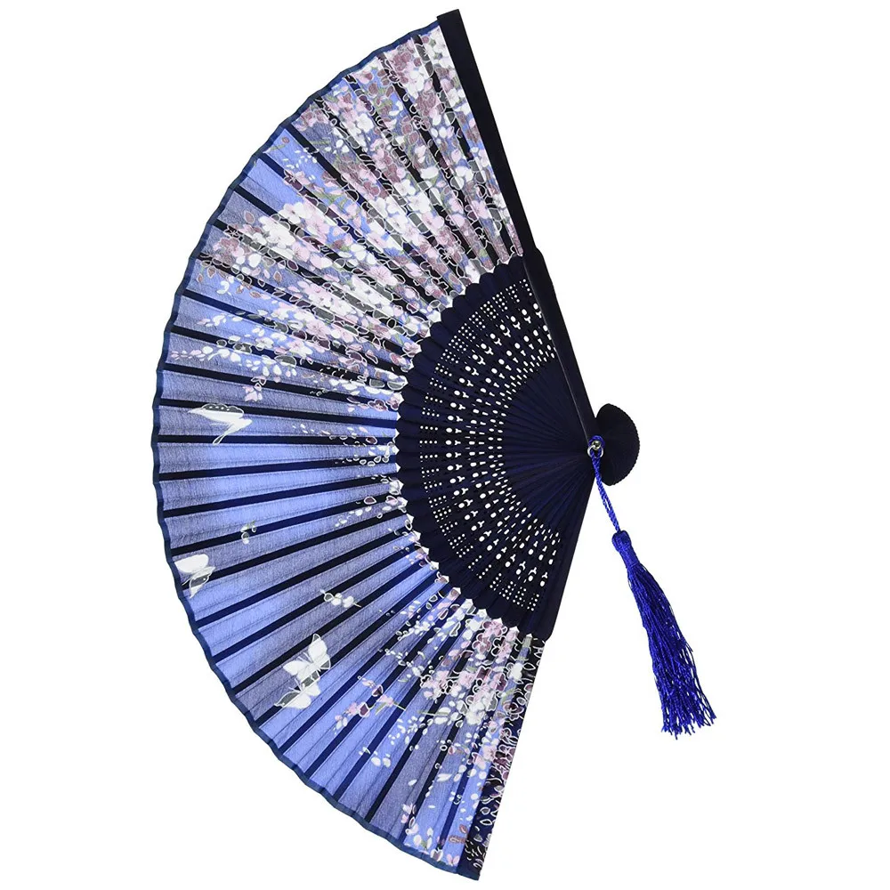 

Fans Special offer folding hand-held Chinese Pattern Folding Dance Wedding Party Lace Silk Folding Hand Held Flower Fan 19JUL29