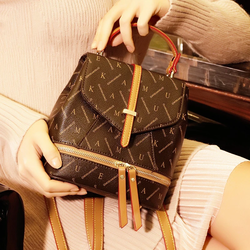 

2020 Vintage Women's Backpack mochila for High Quality mochila escolar Fashion Female Crocodile Prints Large Multifunctional Bag