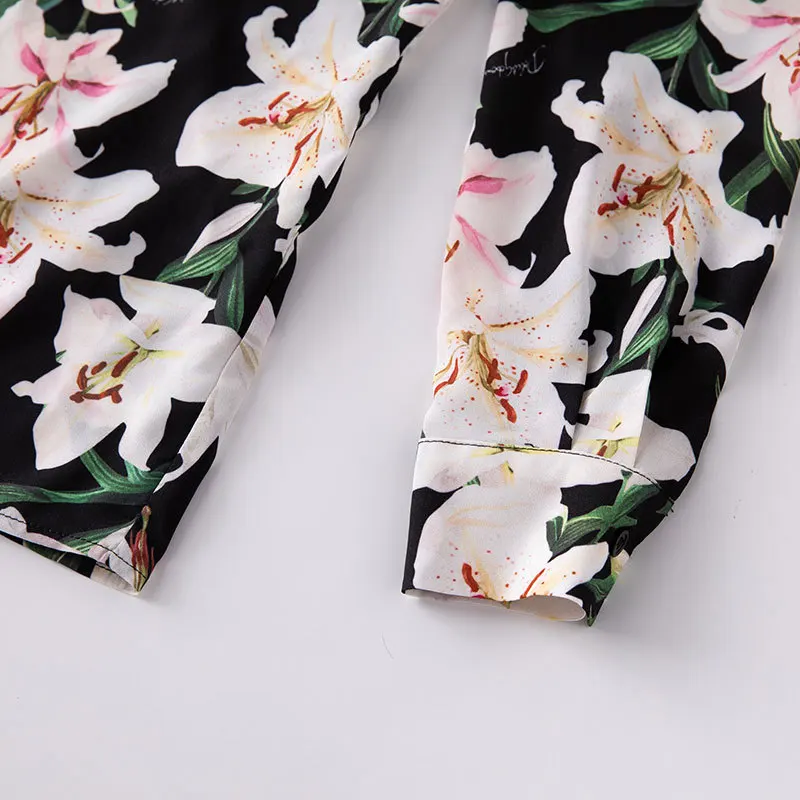 Женская блузка с длинным рукавом и цветочным принтом большие размеры|blouse brand|brand