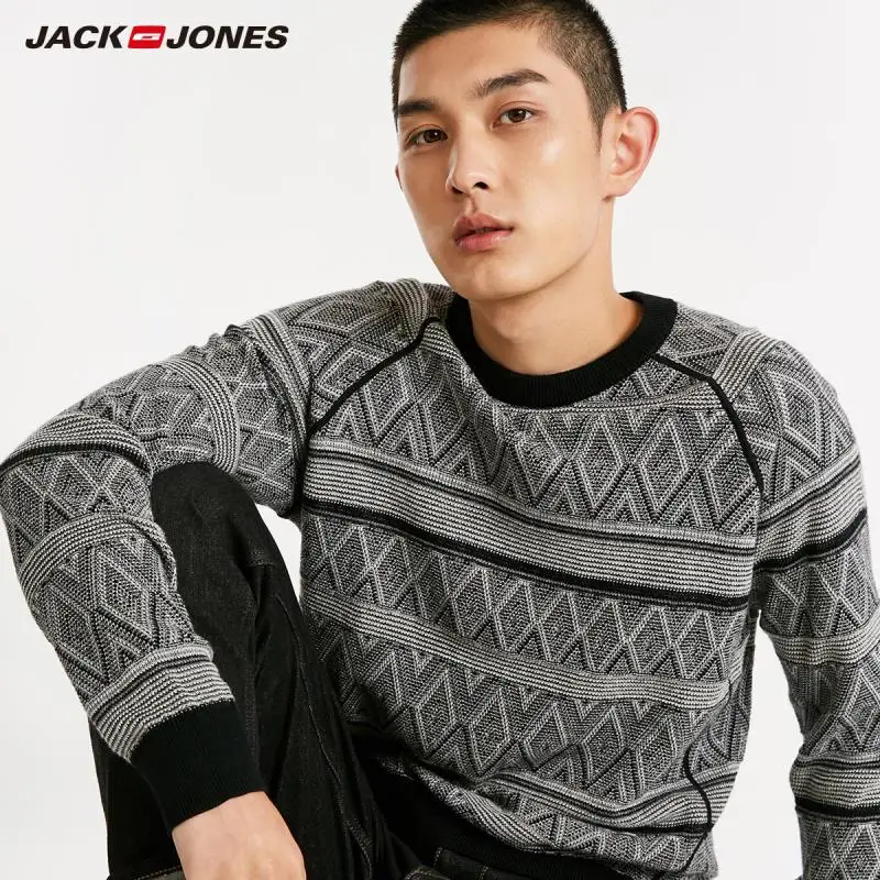 JackJones осенний мужской модный Повседневный свитер с принтом Топ 218324548 | Мужская