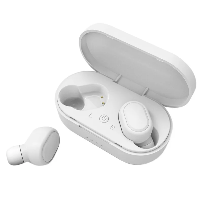 Белый Наушники-вкладыши для Bluetooth 5,0 Автоматическое Сопряжение Беспроводной стерео TWS гарнитура Аксессуары для ванной комнаты с зарядный чехол - Цвет: Белый
