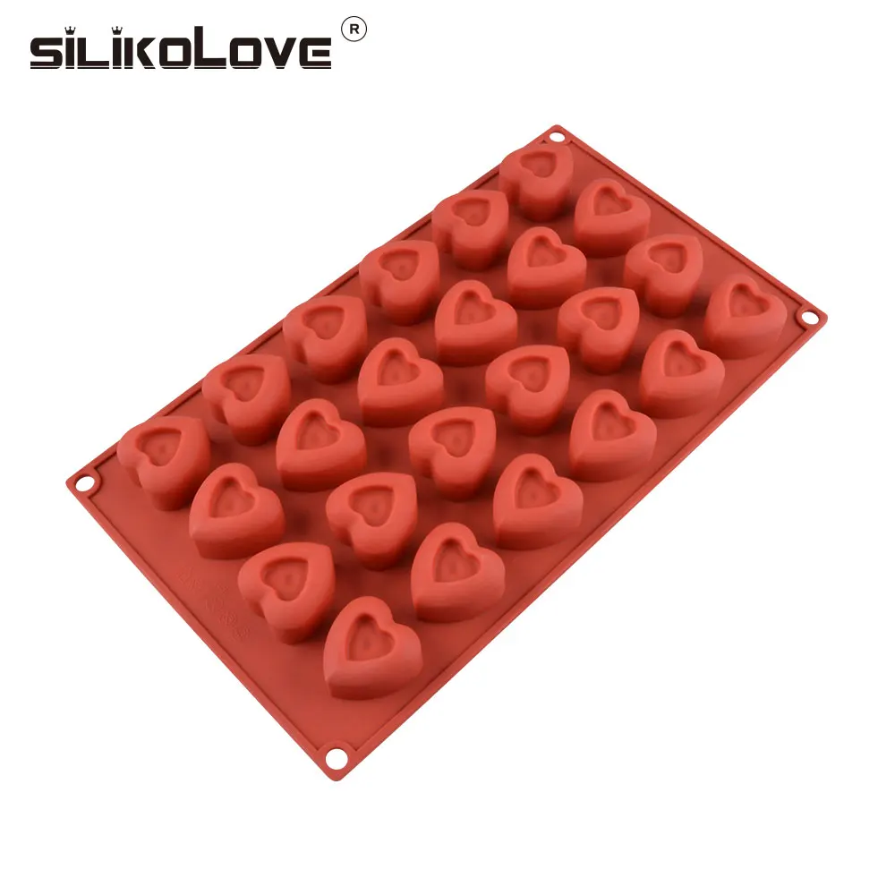 

SILIKOLOVE 24 Cavities Silicone Chocolate Mold 3D Heart Shape Cake Bakware For Baking Decorating Tools Candy Moulds