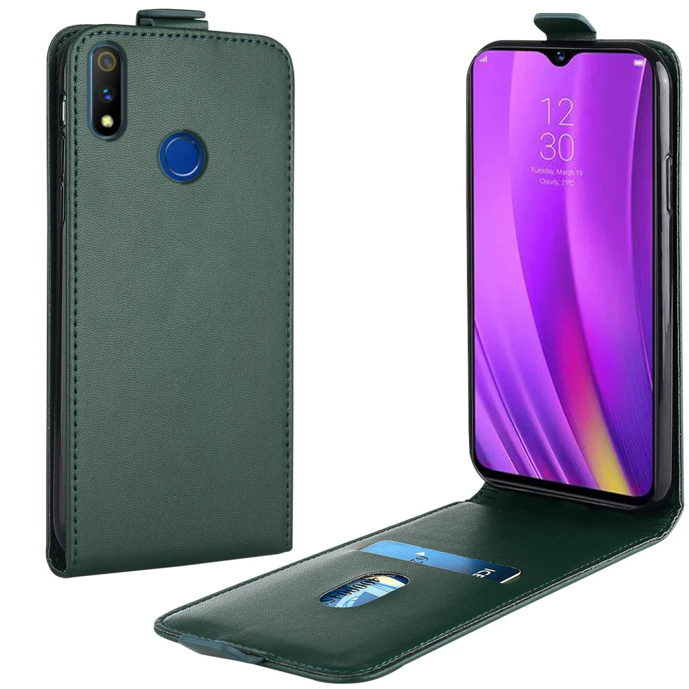 Кожаный чехол-книжка для Realme 3i, чехол RMX1825 RMX1821 RMX1827, Вертикальный чехол для Realme 3i 3 i, чехол для телефона