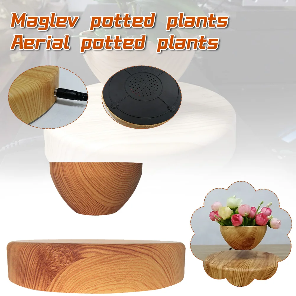 

Hot Sale Levitating Air Bonsai Pot Rotation Planters Magnetic Levitation Suspension Flower Floating Pot Potted Plant Desk Decor