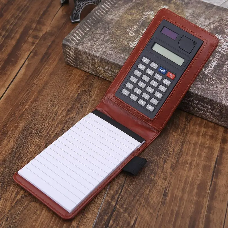 

Карманный A7 кожаный чехол для записной книжки блокноты для заметок дневник планировщик с калькулятором Бизнес офисные принадлежности
