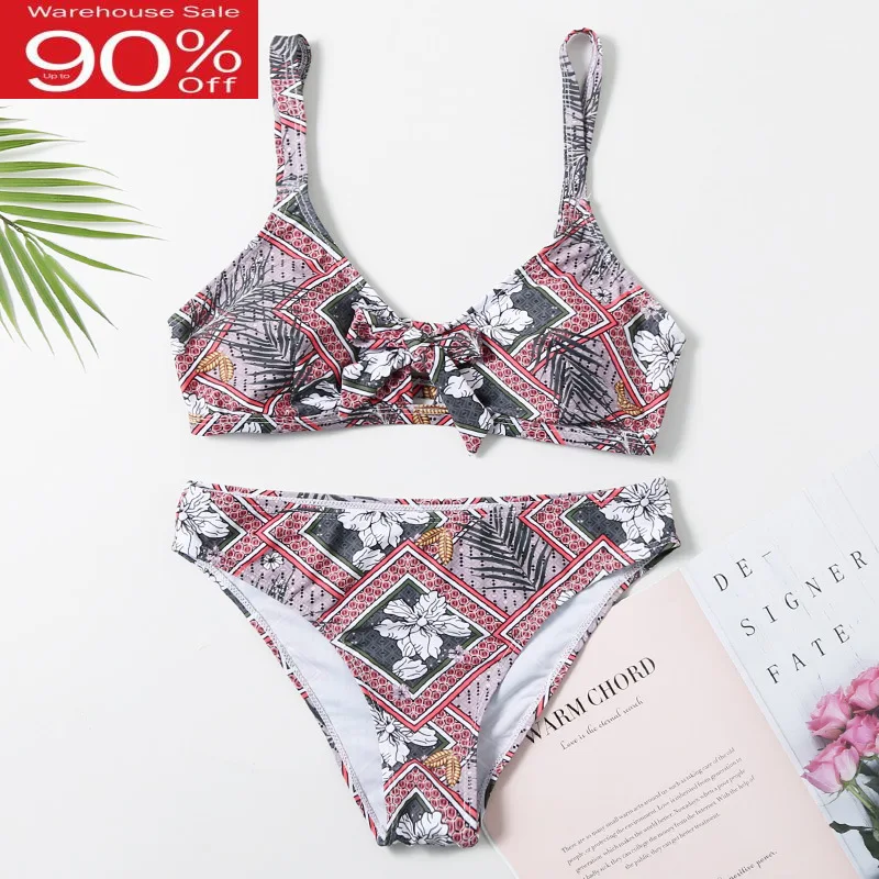 Женский купальник с принтом сексуальное Ретро бикини 2020 Летний Пляжный женский