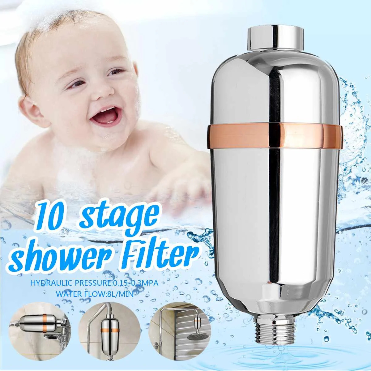 

NEW Bathroom Shower Filter Bathing Water Filter Purifier Water Treatment Health Softener Chlorine Removal Water Purifier