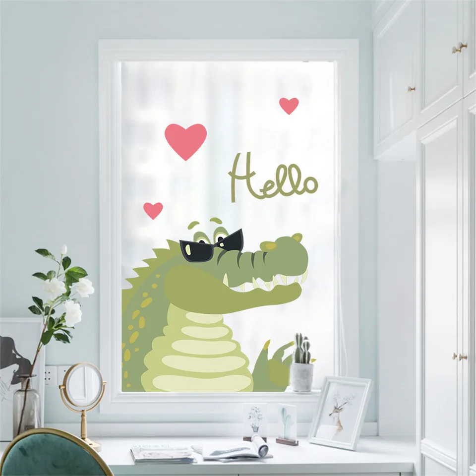 Милые крокодиловые наклейки на стену в форме сердца домашний декор дверь детской