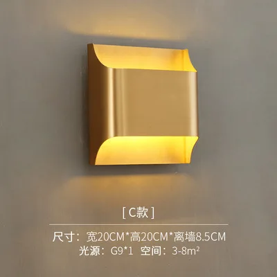 Лофт светодиодный настенный светильник деревянный для спальни прикроватный