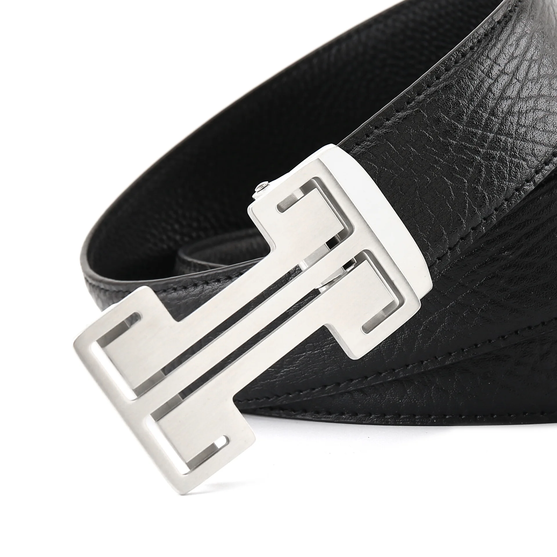 

Мужской ремень из натуральной кожи, с автоматической пряжкой, 3,5 см