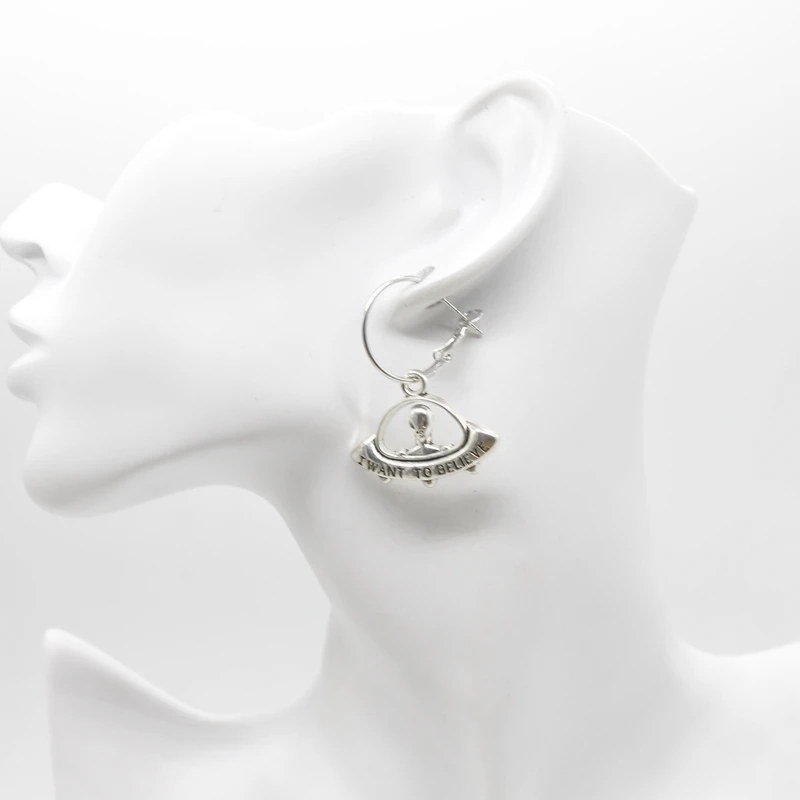 Модные висячие серьги в стиле ретро тибетский инопланетянин с летающим диском