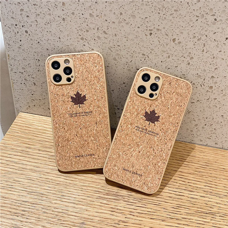 Чехлы с древесным рисунком кленового листа для Apple iphone 12 11 Pro Max мягкий модный
