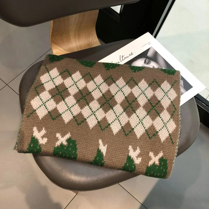 2021 мягкий и удобный женский Зимний вязаный шарф с принтом для студентов детей |