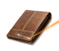 2020 men name engraving women wallets short fashion classic folding zipper unisex purse coin id card pocket chain wallet for men