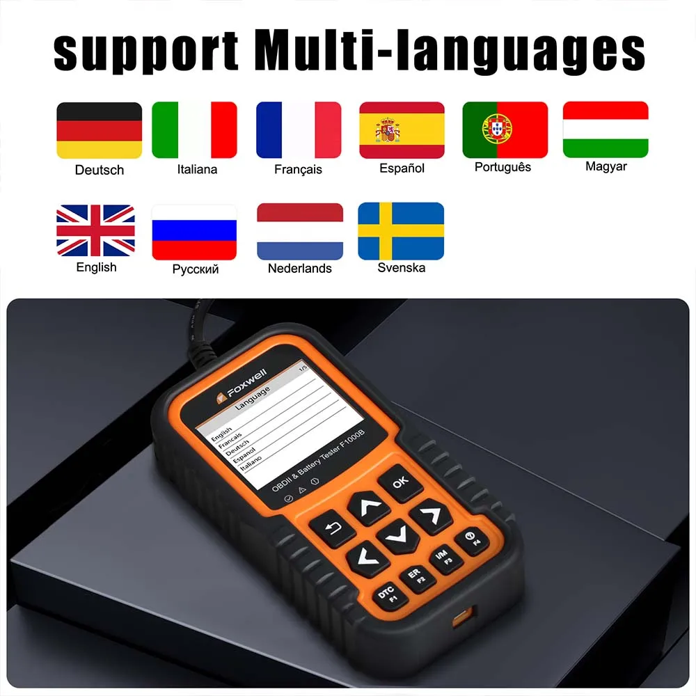 Устройство чтения кодов Foxwell F1000B CAN OBDII/EOBD и тестер батареи 2 в 1 |