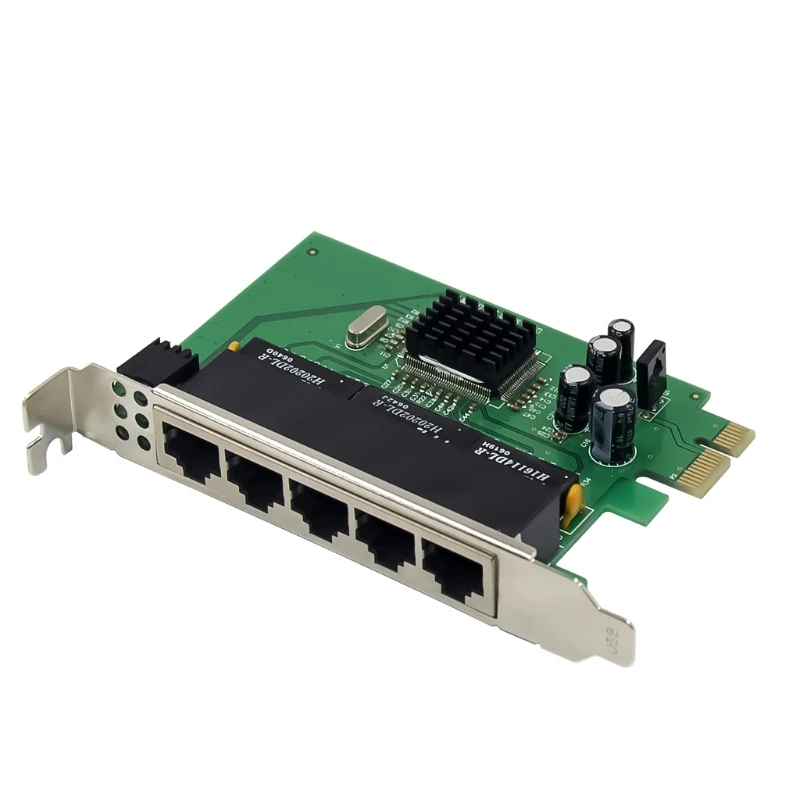 

Контроллер PCI-Express Ethernet x1 IC Plus IP175, чипсет высокой производительности, 10/100 Мбит/с, коммутационная плата, Lan Карта, 5 портов, RJ45