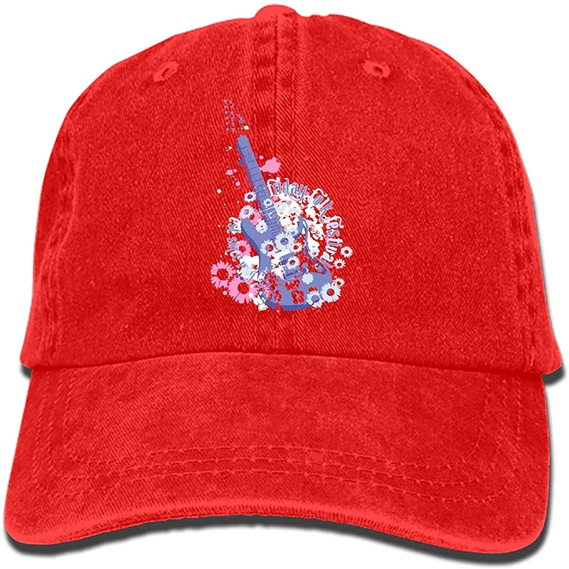 

Denim Fabric Adjustable Music Machine Vintage Baseball Cap