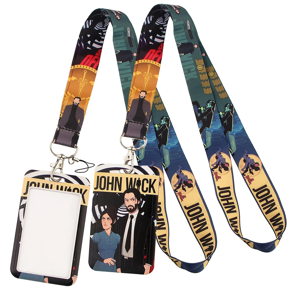 LT655  John Wick Key lanyard Car Keychain Personalise Office ID Card Pass Gym Mobile Phone Key Ring Badge Holder Jewelry