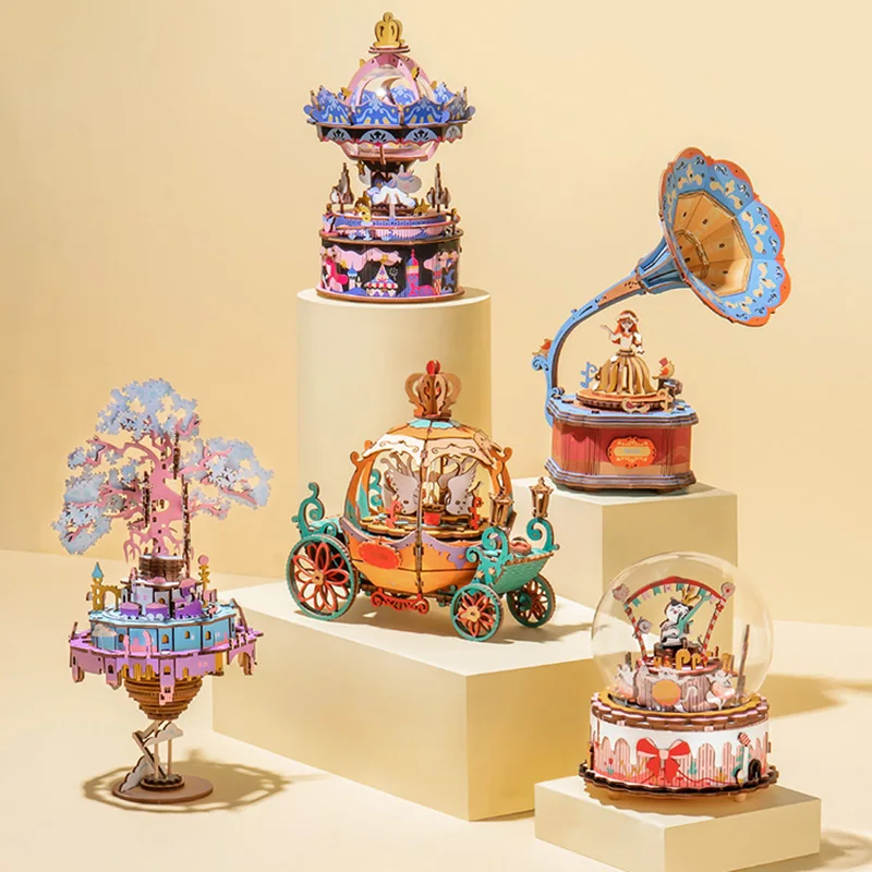 Детские Роскошные музыкальные коробки для девочек Рождественская карусель