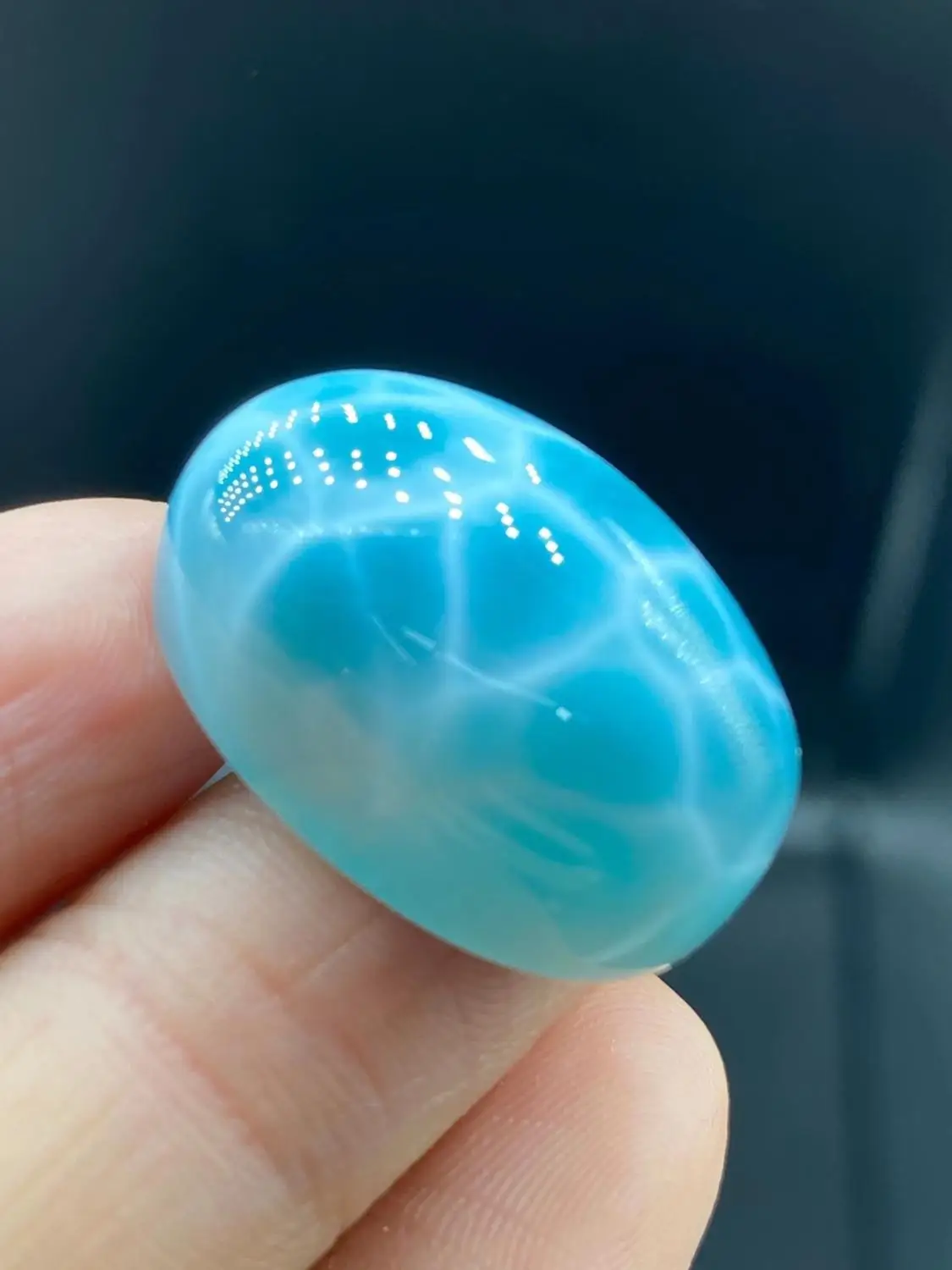 Ожерелье из настоящего природного синий подвеска Larimar драгоценный камень для