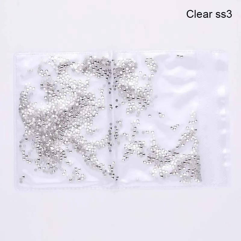 clear SS3 1440 шт. Стразы с плоской задней поверхностью и AB для украшения ногтей, обуви и танцевального платья - Цвет: clear SS3