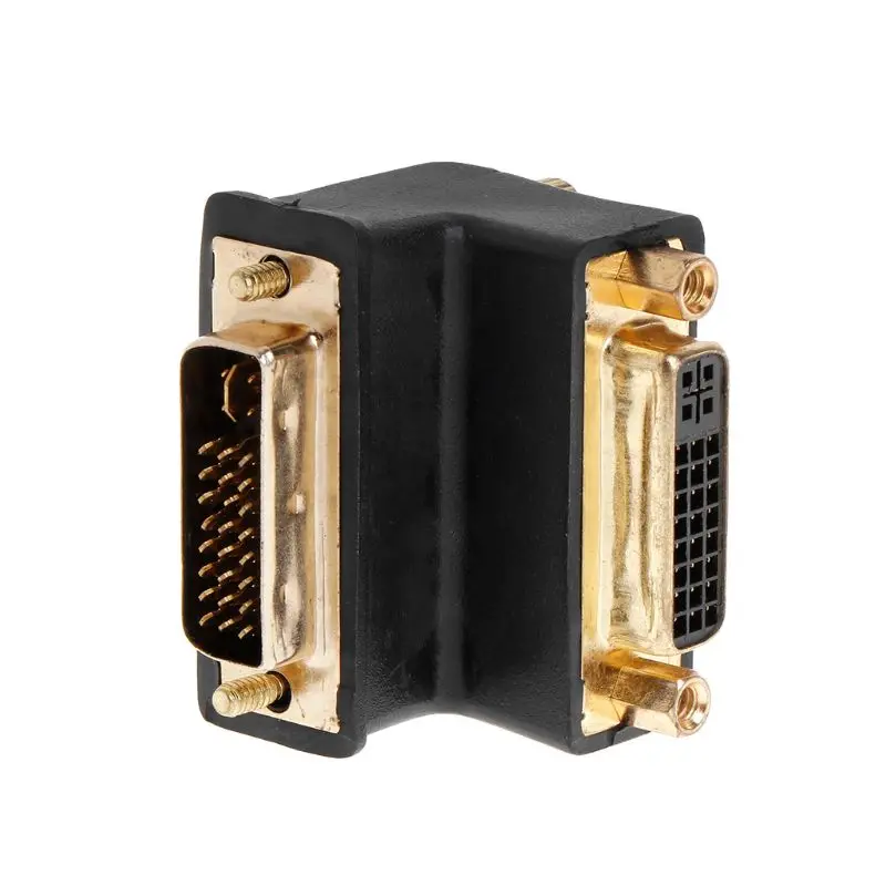 

90 Degree Right Angled DVI 24+5 D DVI-D Digital Dual Link Male To Female Extension Adapter for HDTV LCD Monitor M17F