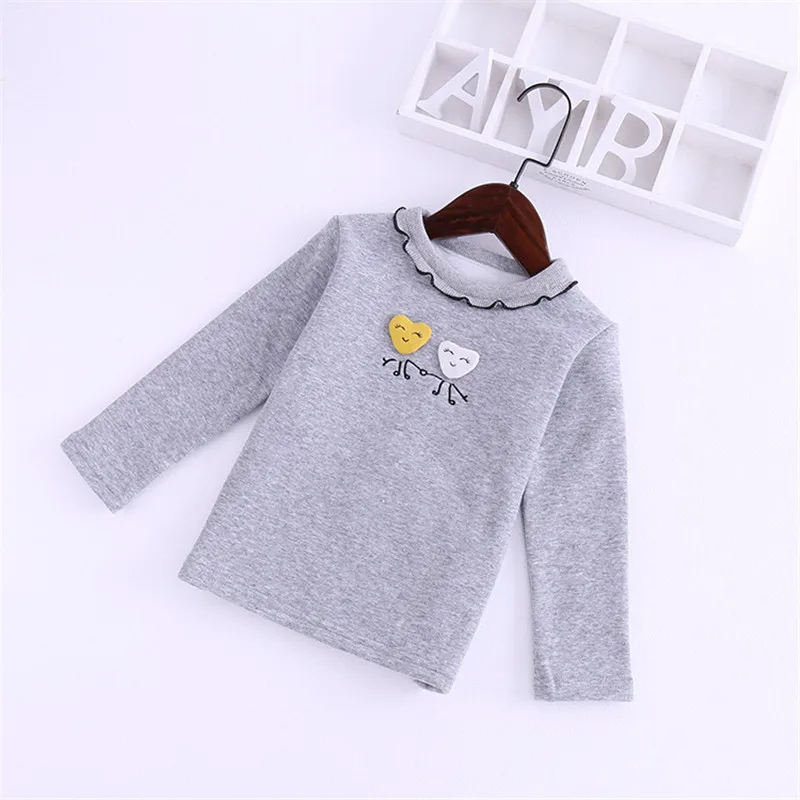 Однотонная универсальная рубашка с длинными рукавами и оборками для маленьких