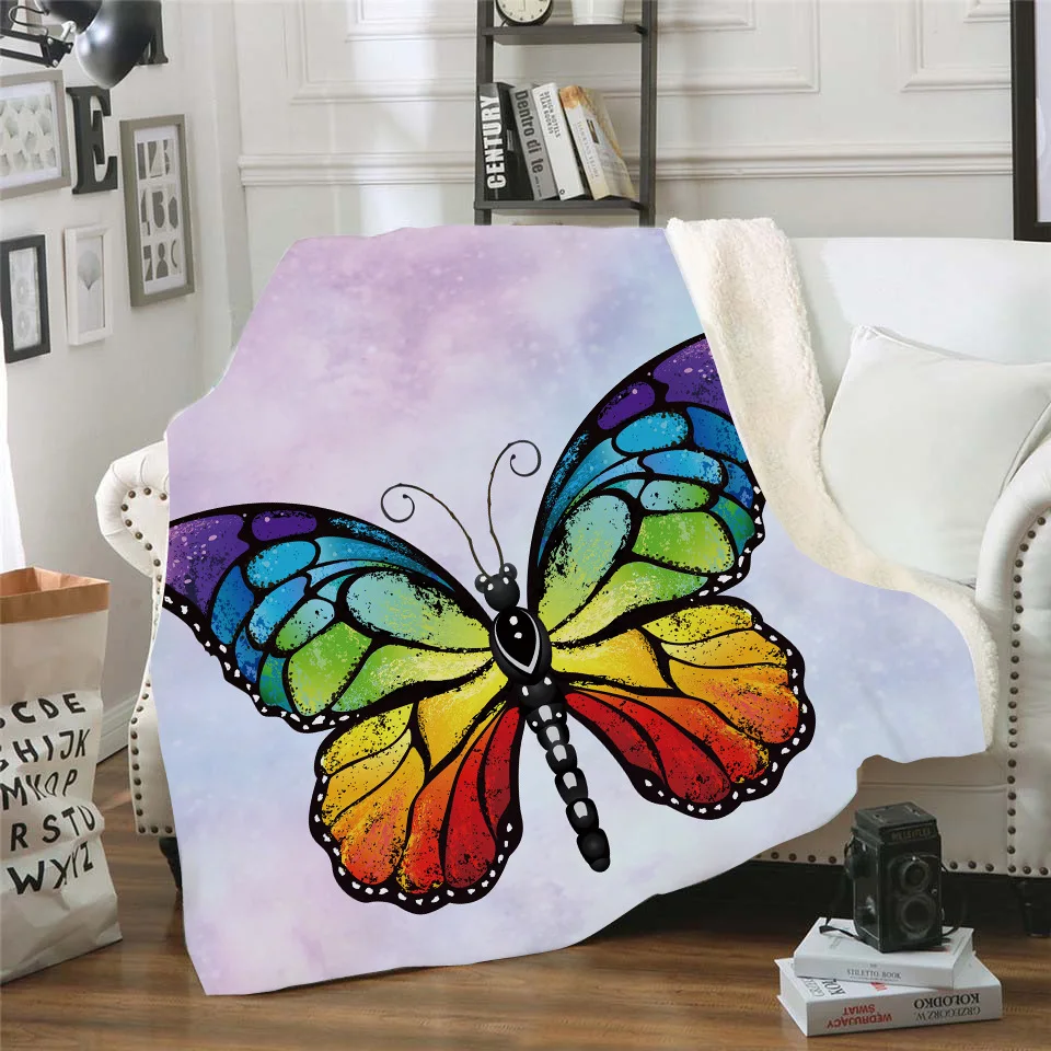 Irisbell бабочки тема шерпа плед одеяло супер мягкое теплое для детей девочек сон в
