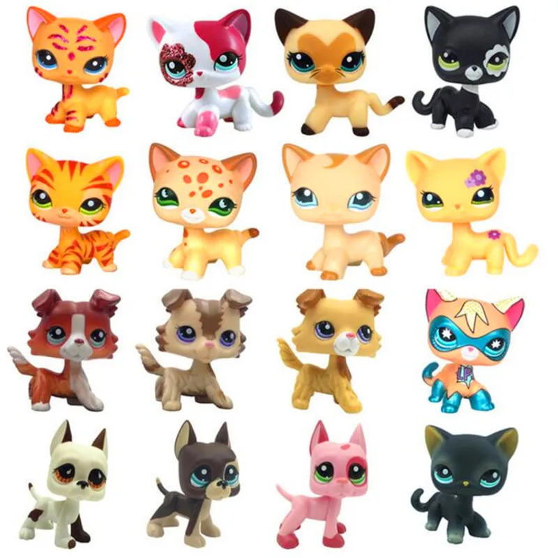 Pet Shop Lps игрушки стоят Littlest короткие волосы кошка #2291 белого и розового цвета с