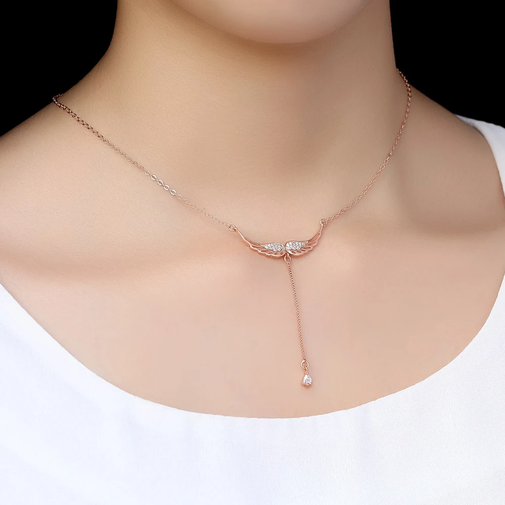 Женские серебряные ожерелья с крыльями циркониевые подарочные украшения|Колье| |