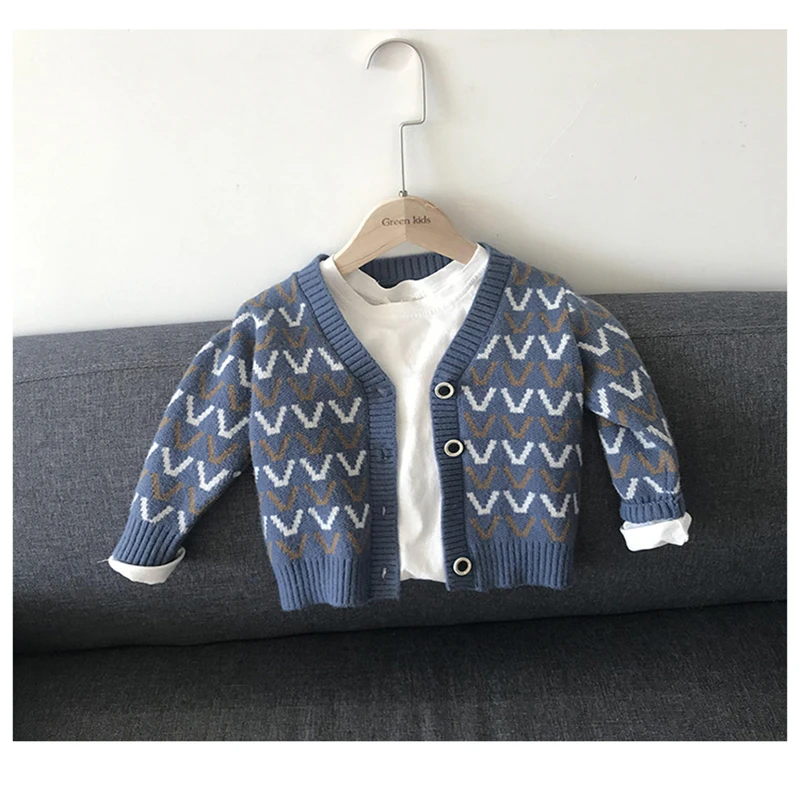 

New Spring Autumn Tops Boys Sweater Jacket Coat Kids Knitting Overcoat Outwear Teenager Children Clothes High Quality