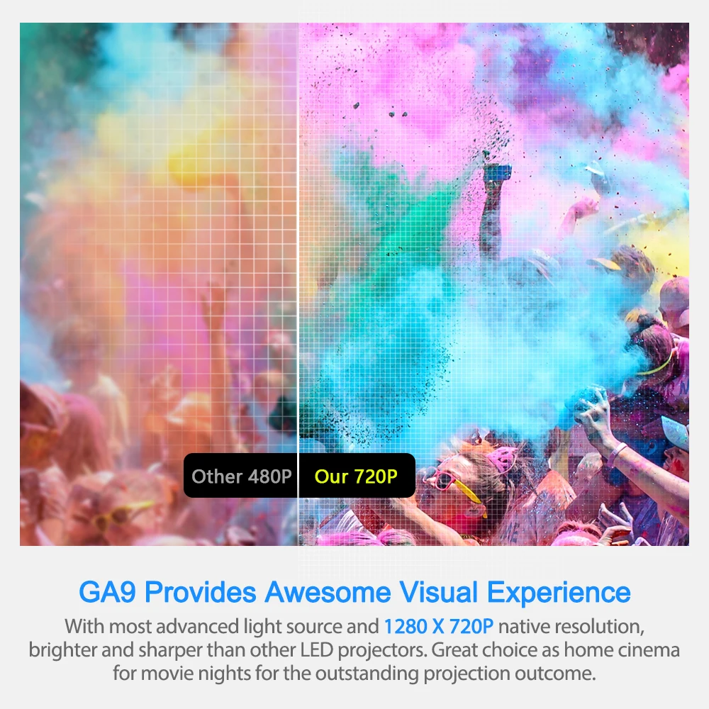 ProGaga GA9 Мини проектор Родной WI-FI Бимер Портативный светодиодный проекторы