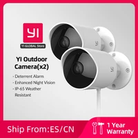 yi 2pcs outdoor security cameras kit 1080p cloud storage wifi 2 4g ip cam weatherproof infrared night vision motion detection