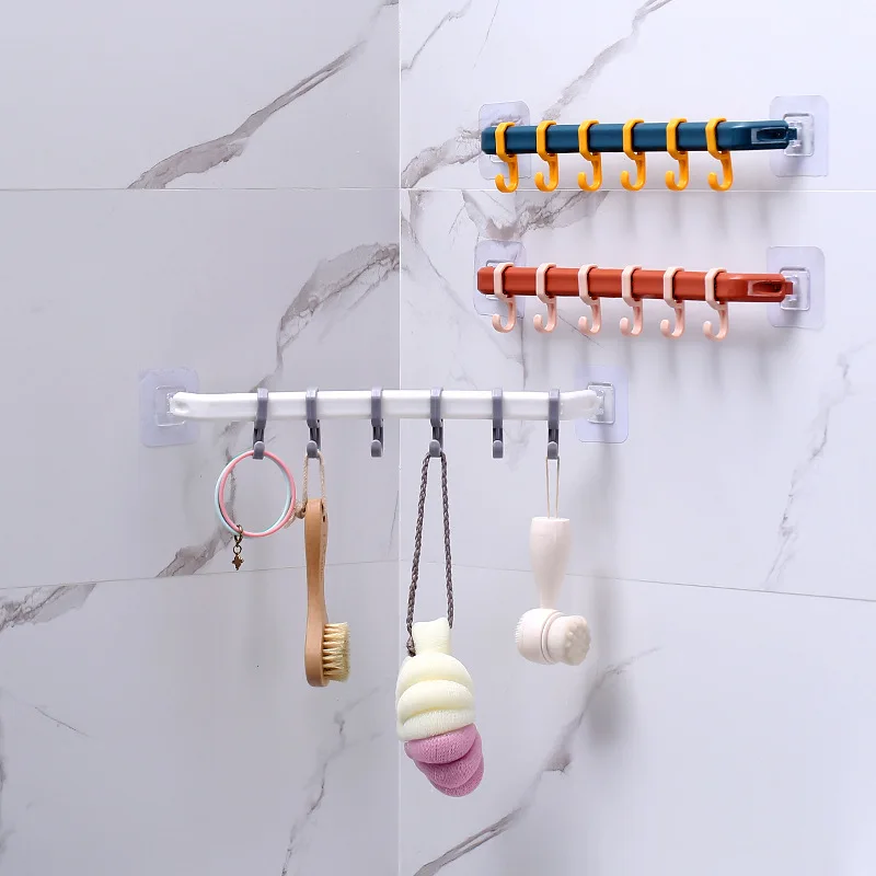 

Simple towel rack with pole free hook in bathroom