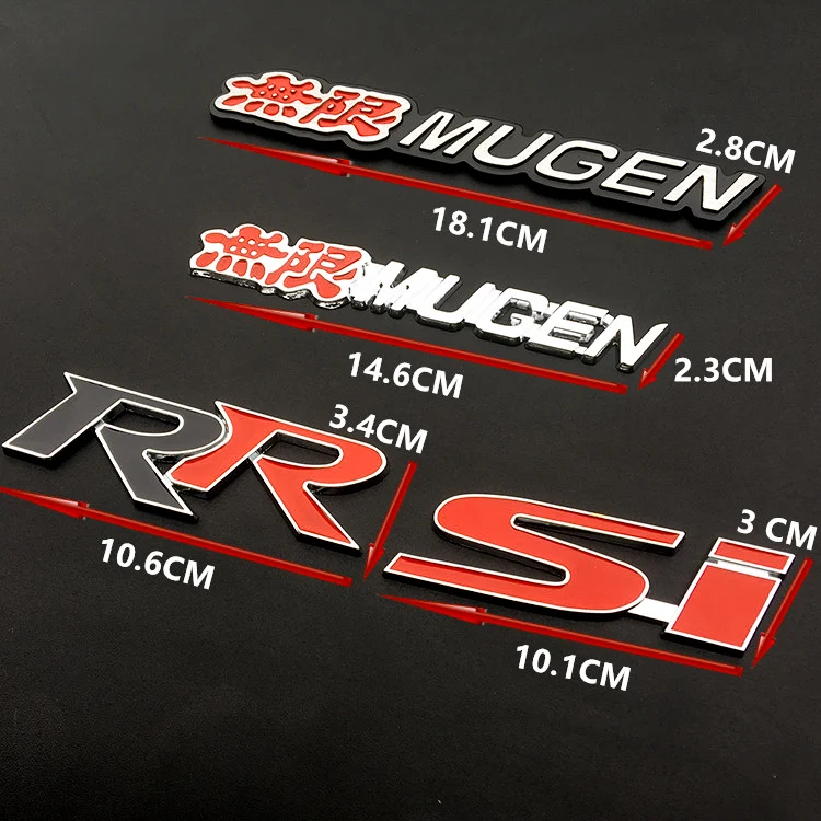 3D металлический RR Mugen Si эмблема наклейка на автомобиль Знак Гриль решетка