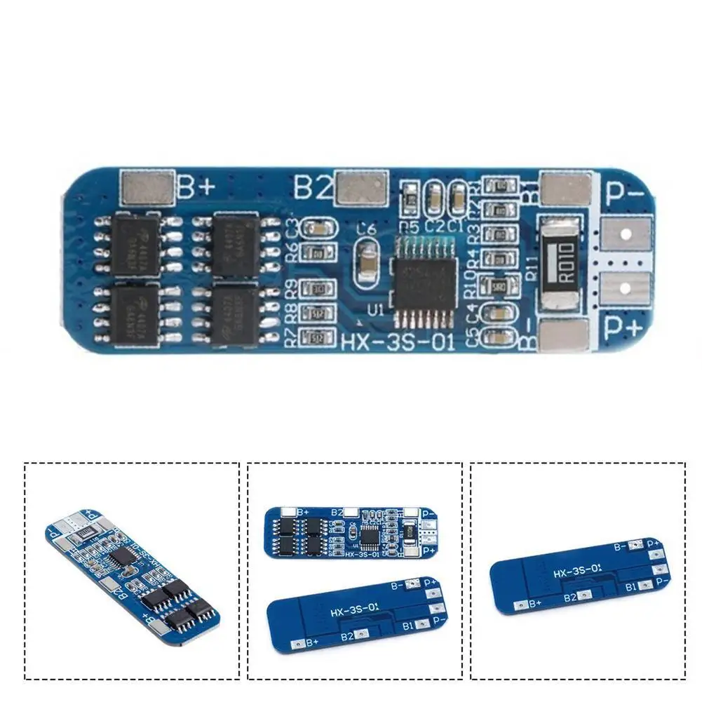 

3 Series 12V 18650 Lithium Battery Protection Board 1 Anti-overcharge 10A 11.1V Protection Over-discharge Peak Over-current V0N5