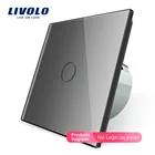 Сенсорный выключатель Livolo нового типа, серый цвет, 220  250 В, сенсорный экран, настенный выключатель света