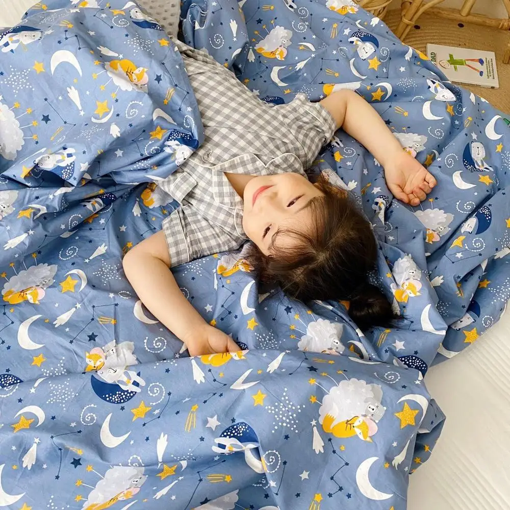 Мягкое хлопковое детское одеяло бини с единорогом спальное покрывало динозавром