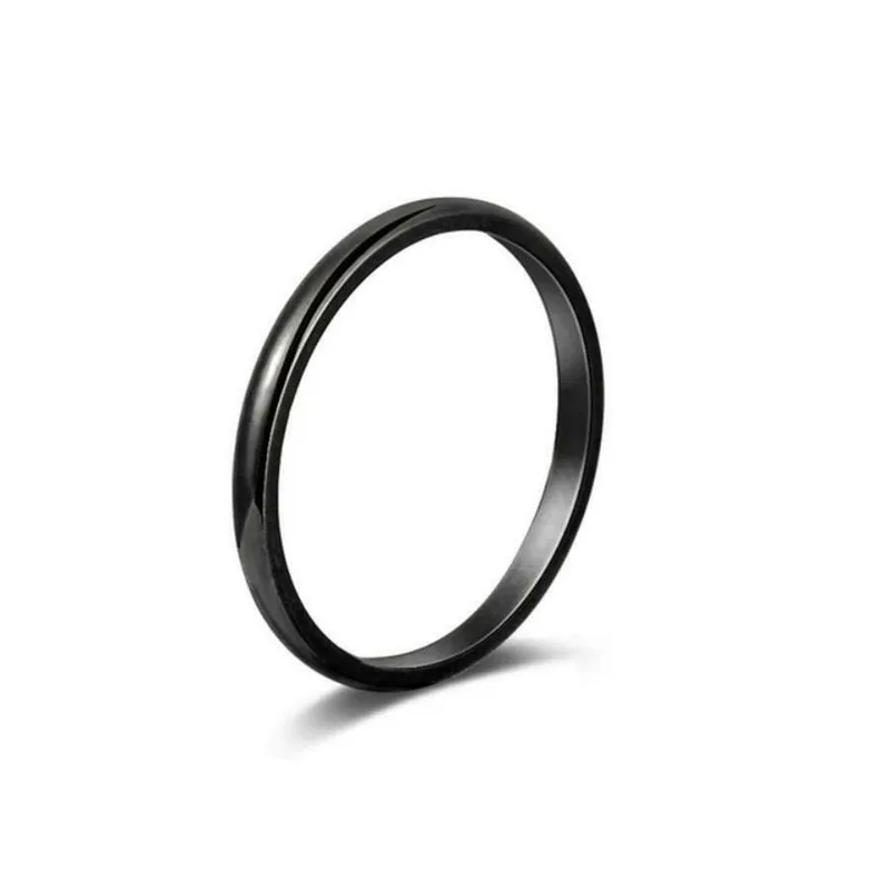 2 мм тонкие кольца Женские Ювелирные изделия цвета: черный серебристый розовое