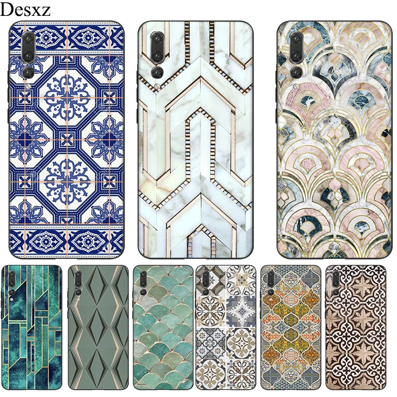 Чехол для мобильного телефона huawei Y5 Y6 Y7 Y9 mate 10 20 Pro Nova 2i 3 3i 4 5i Lite Cover Morocco Art Deco плитка