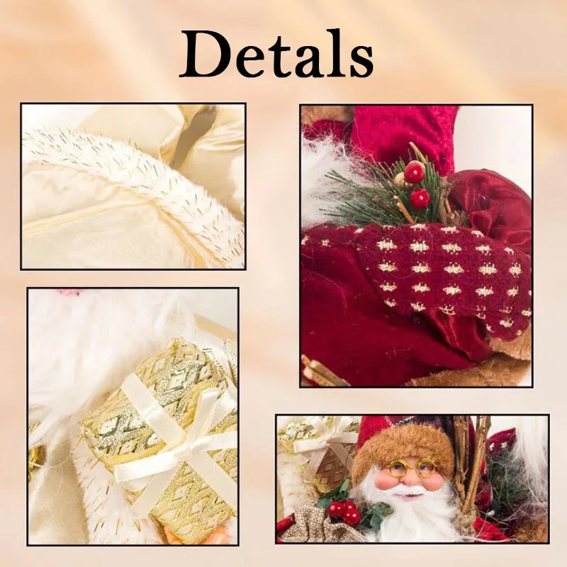 Новинка 2019 г. сидящая или стоячая кукла Санта Клауса нежные украшения на