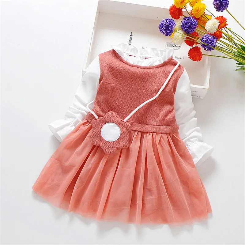 Платье для маленьких девочек От 1 до 4 лет Детские платья-пачки с длинными