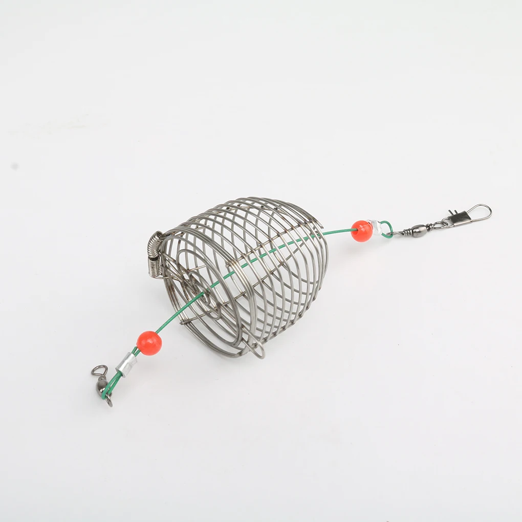 

Fishing Bait Cage Stainless Steel Small Fishing Bait Cage Portable Fishing Tools Essential Tackle For Every Angler