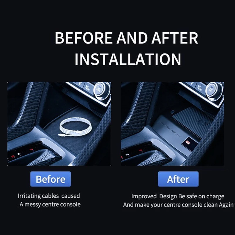 

Car Wireless Charger for Honda Civic 2016-2021 Phone USB Charging Pad with QC3.0 + PD Port Fast Charging,15W+18W+18W