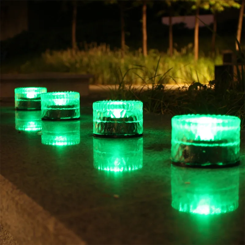 

LandscaOutdoor Solar Lamp Solar Ice Tile Lamp Household Solar Buried Ice Tile Lamp Waterproof Glass Ground Lamp Walkway Lighting