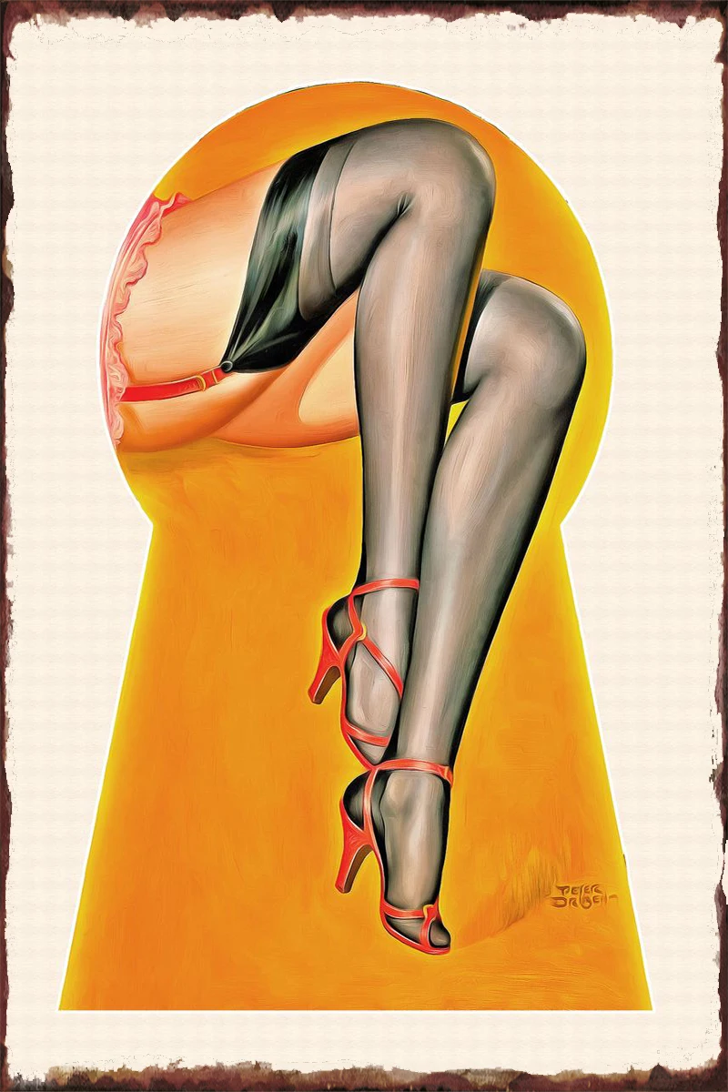 

Pinup девушка Милая Сексуальная Детская комната Декор Ретро Винтаж металлический знак оловянные таблички Настенный декор для клуба мужчины п...