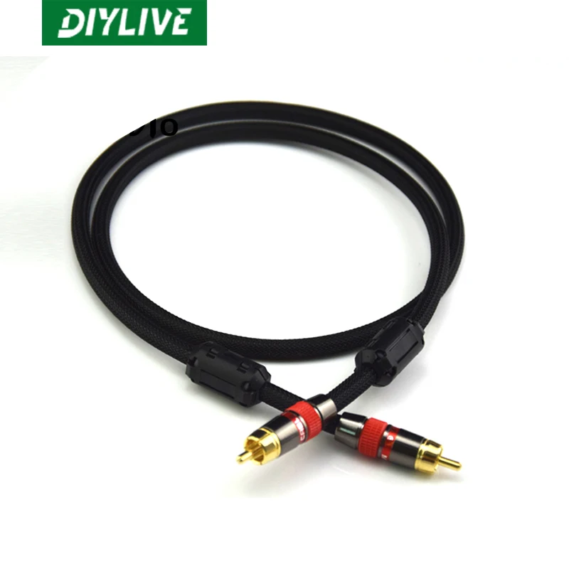 DIYLIVE 4N OFC 75ohm High-fidelity Digital Coaxial Audio and Video RCA Cable High-end RCA to RCA Male Subwoofer Audio Cable 1M 2