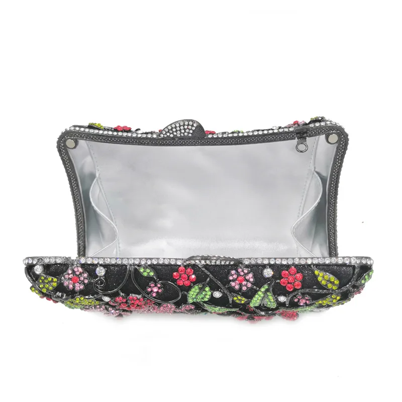 

Bee In Fly Luxury Hand Inlaid Diamond Evening Bag Hollow Flowers Color Diamond Evening Bag Party Bag