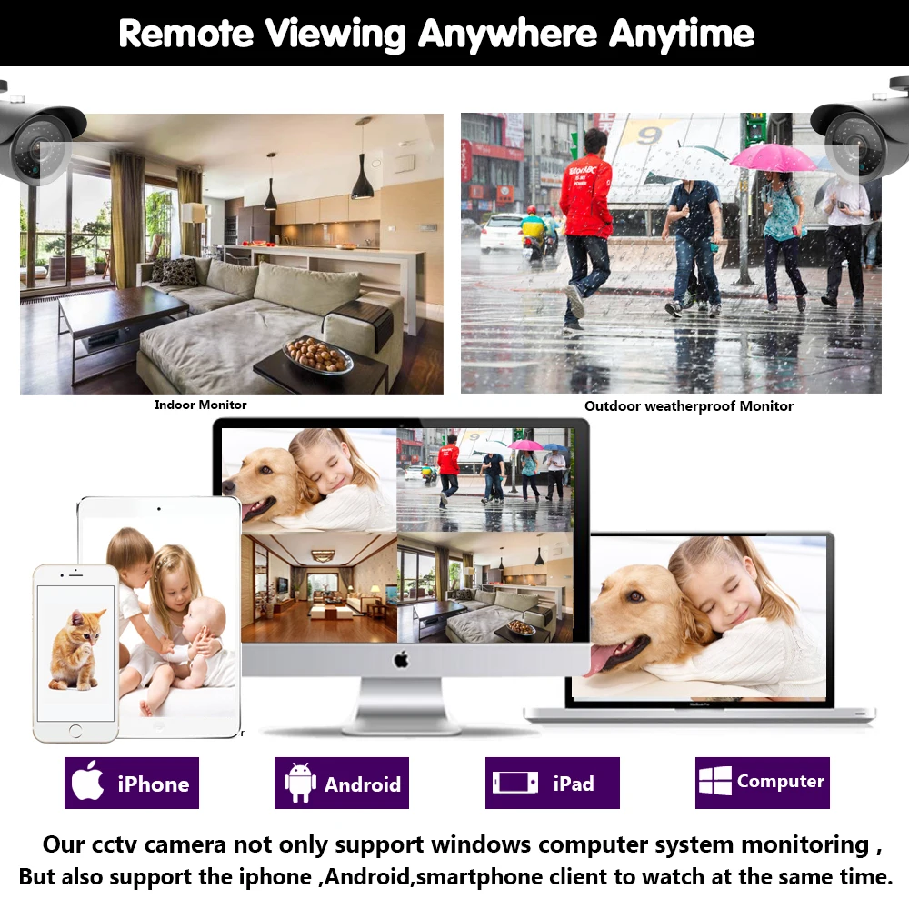 

NINIVISION HD AHD 720P HD 1.0MP Bullet Camera CCTV indoor Outdoor Security 36 IR Night Vision White for Security camera System