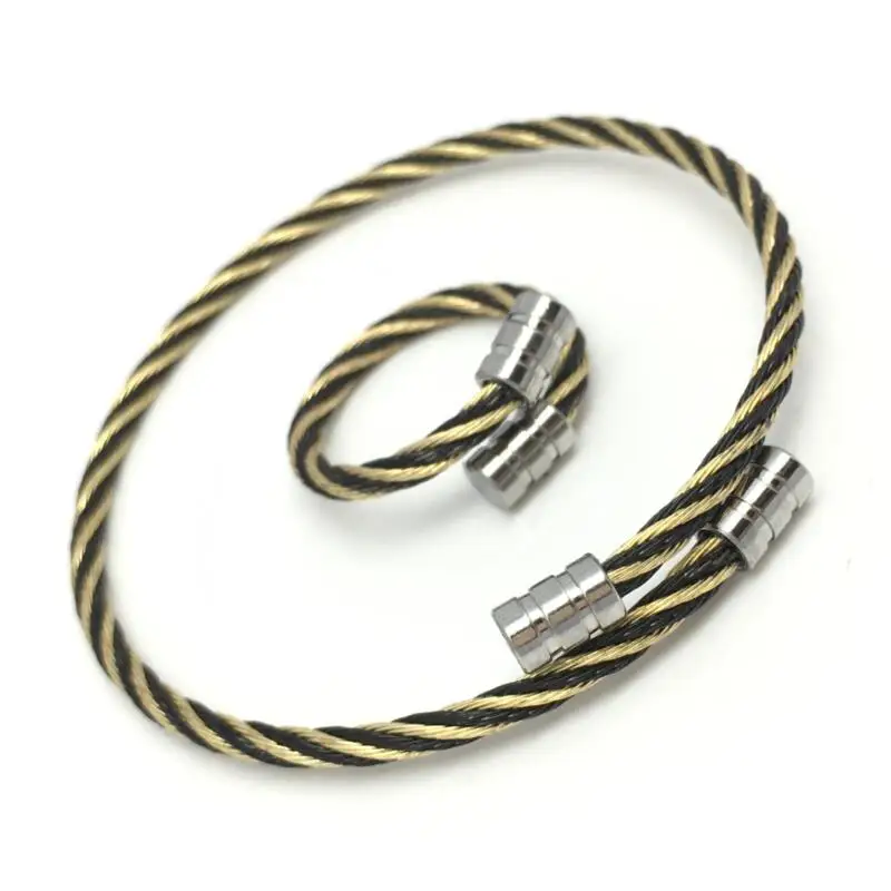 Регулируемый Комплект бижутерии LOOKER в стиле ретро браслет и кольцо из